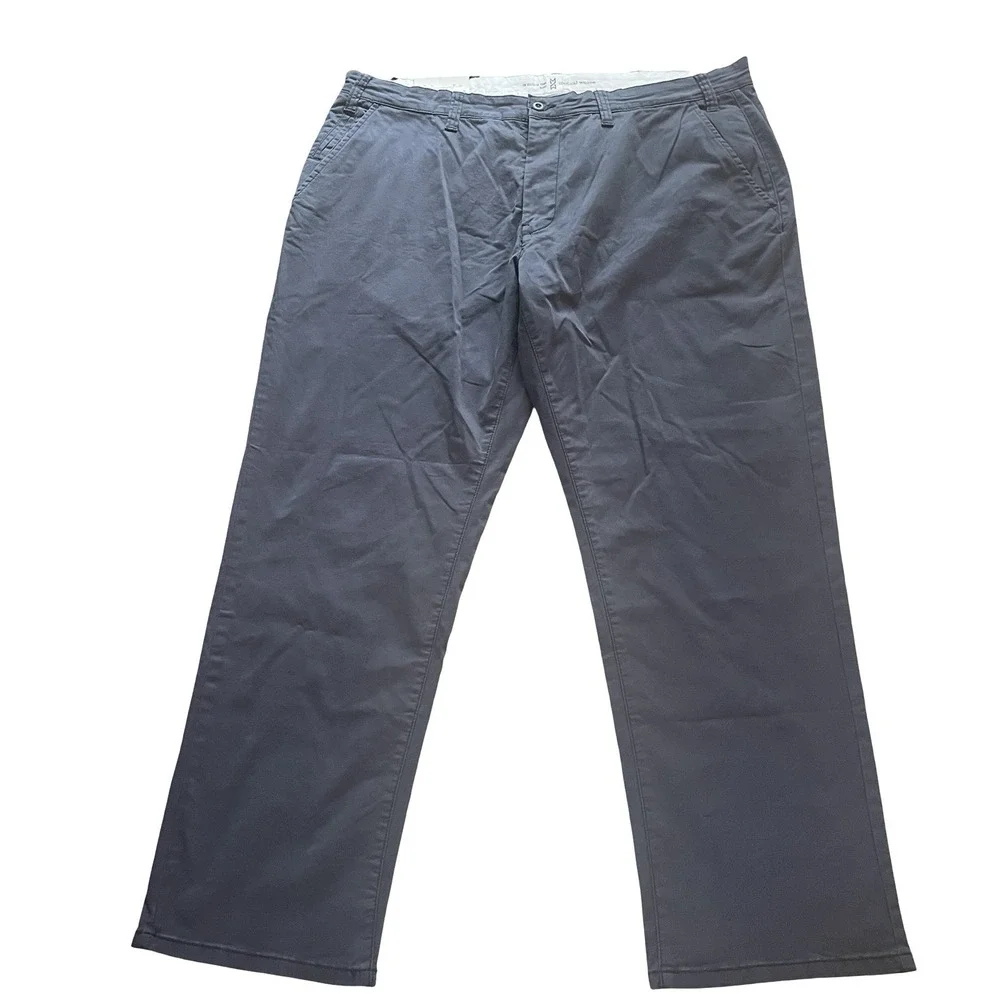 Mutual Weave  Size 46 x 32 Standard Chino Relaxed Navy Blue Pants Big & Tall